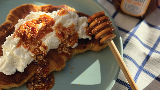 Crispy Croissant with Cottage Cheese & Hot Honey