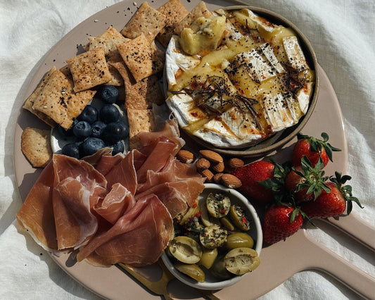 Hot Honey Baked Brie with Homemade Crackers