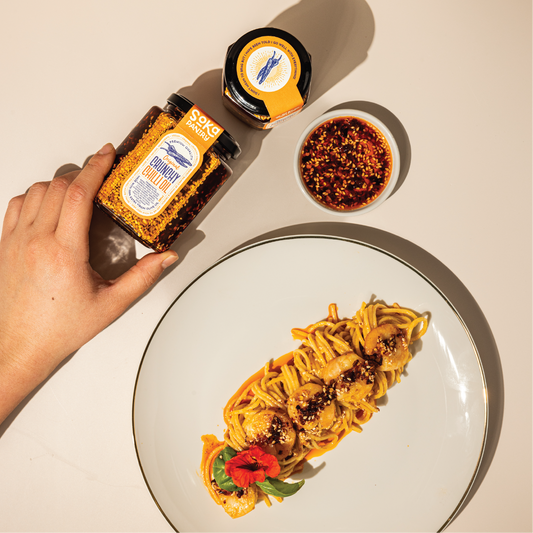 Spicy Garlic Prawn Linguine